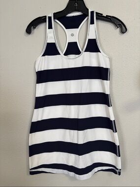 Lululemon Striped Racerback Tank - Navy & White